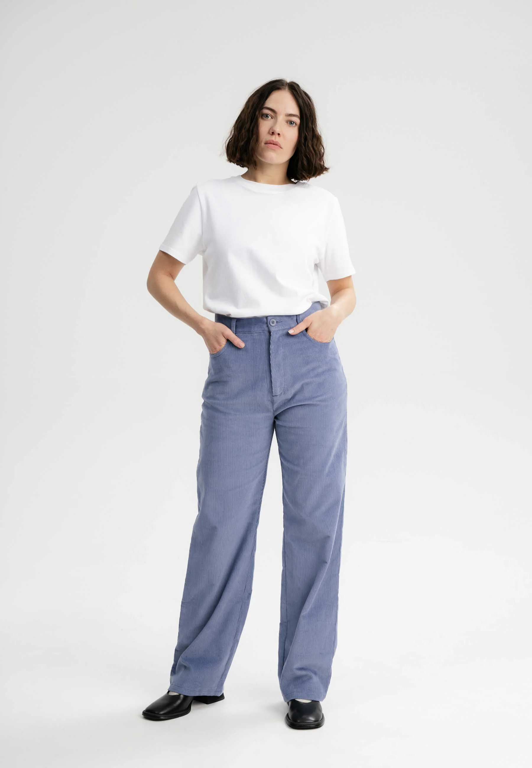 Cord Hose mit hohem Bund und weitem Bein Style OORJA - Image 28