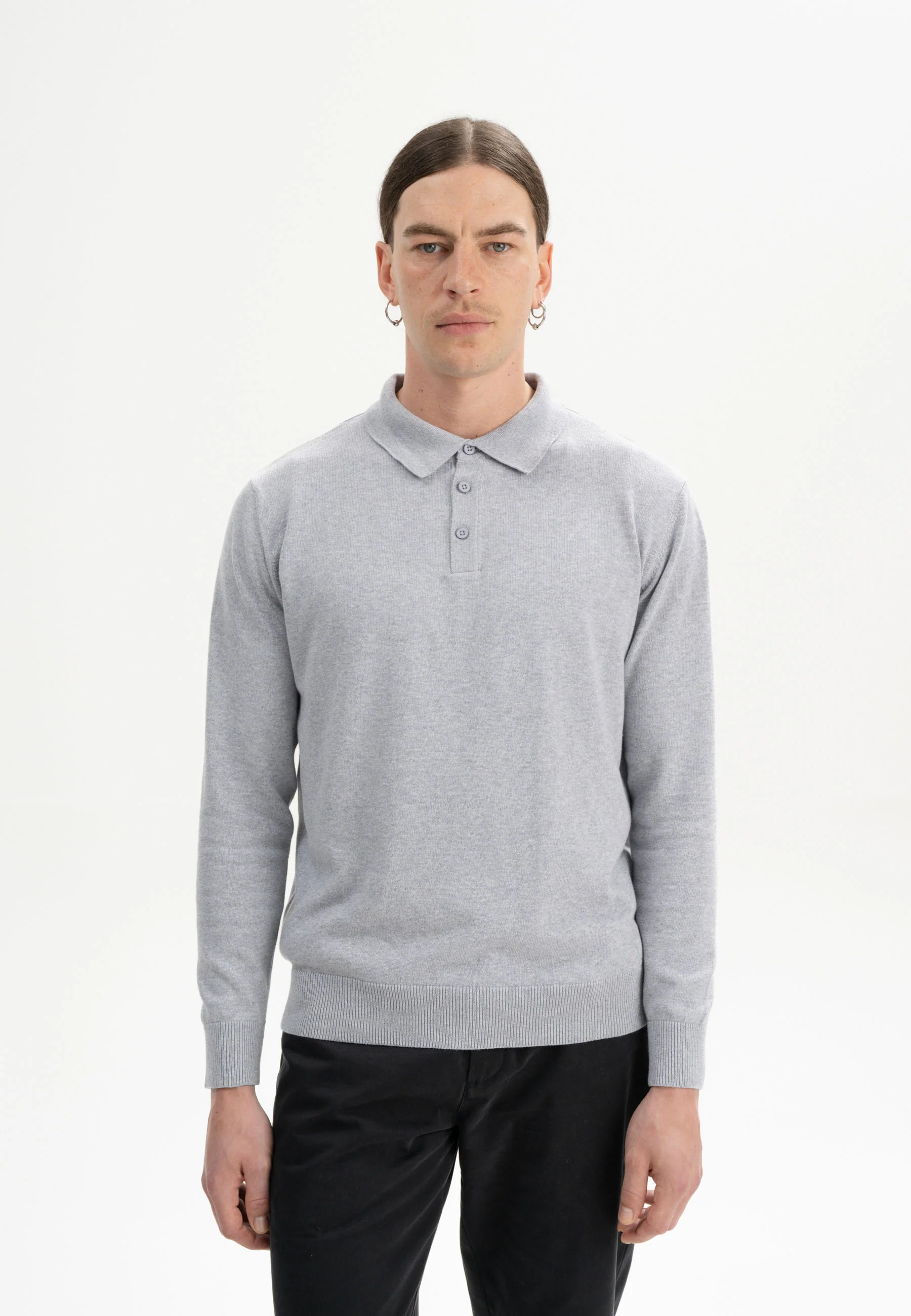 Langarm Strick Poloshirt Style HARISH - Image 12