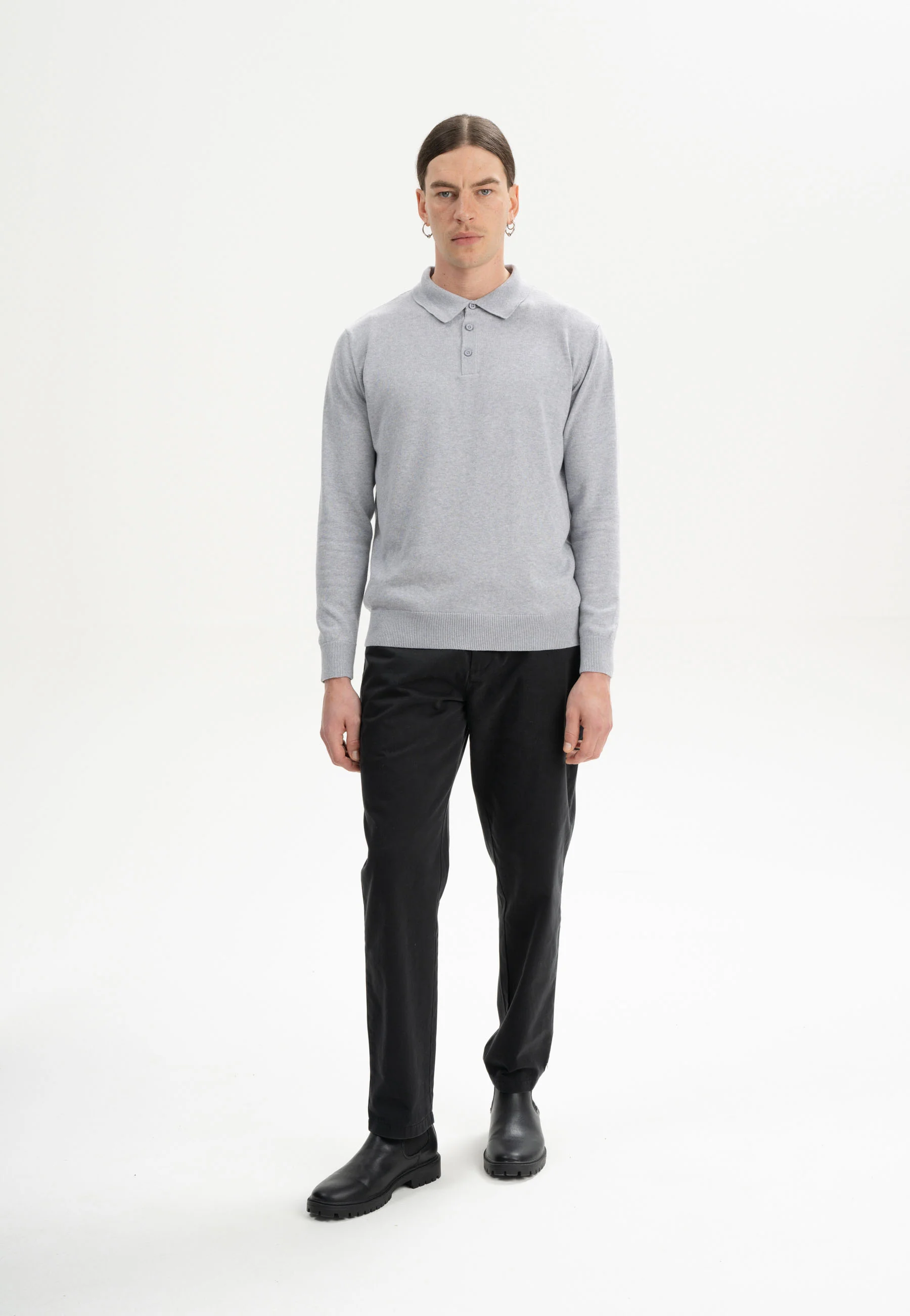 Langarm Strick Poloshirt Style HARISH - Image 14