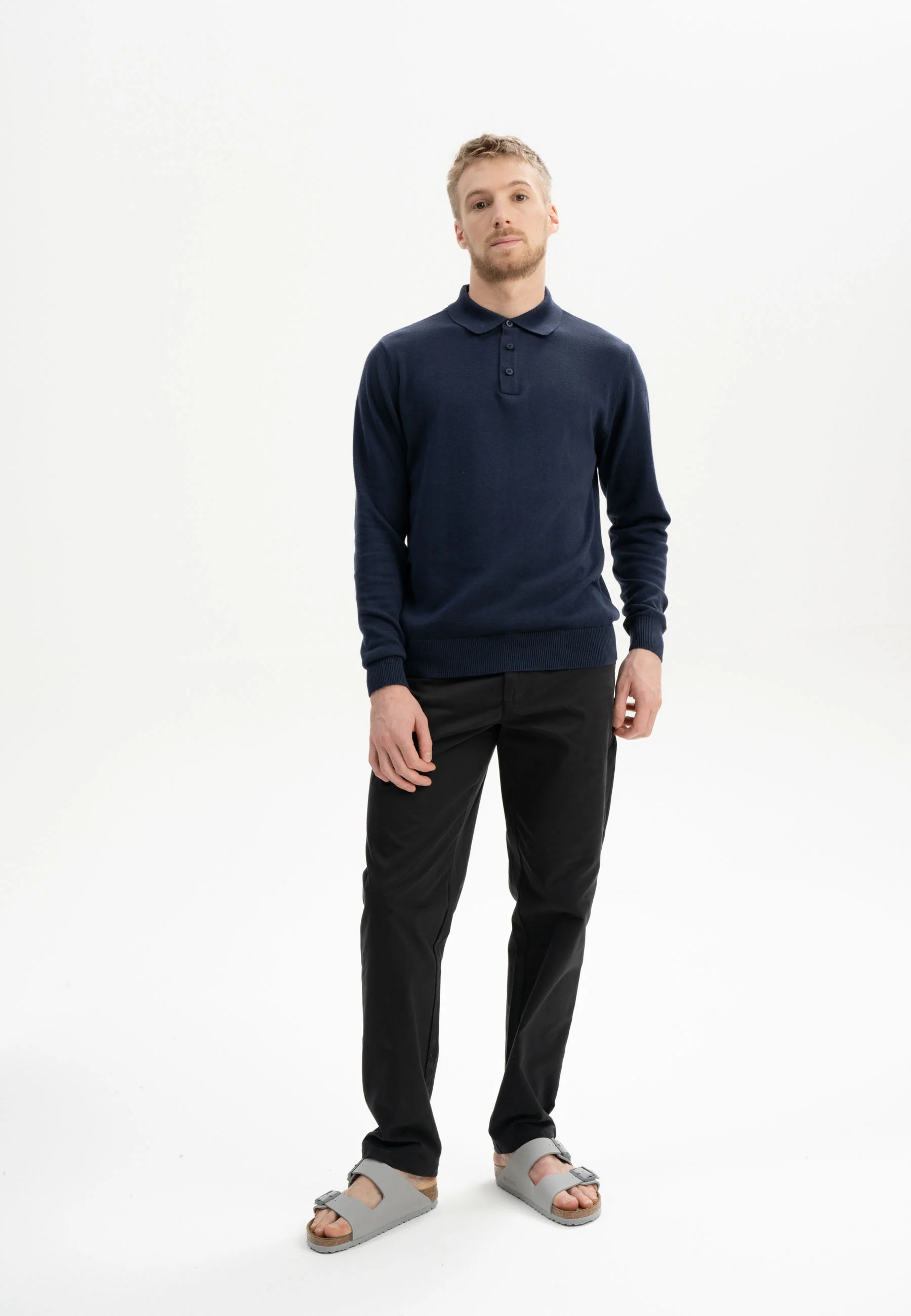 Langarm Strick Poloshirt Style HARISH - Image 3